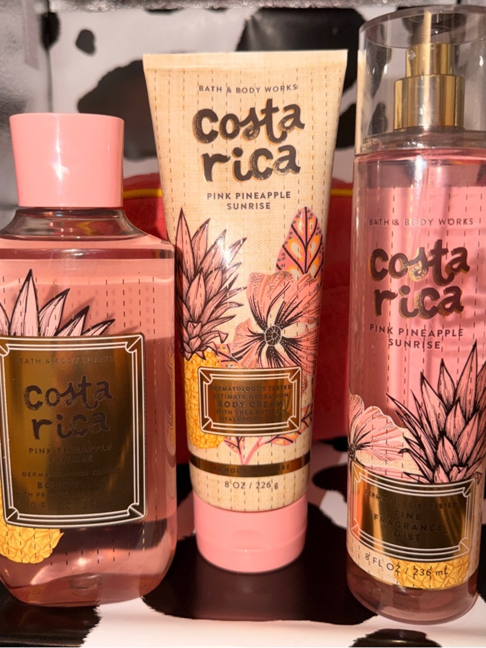 Bath & Body Works Pink Costa Rica Pink Pineapple Sunrise Body Set